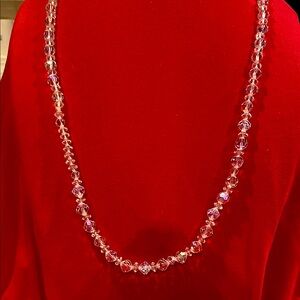 Aurora Borealis Crystal Necklace. Long. No Clasp.
